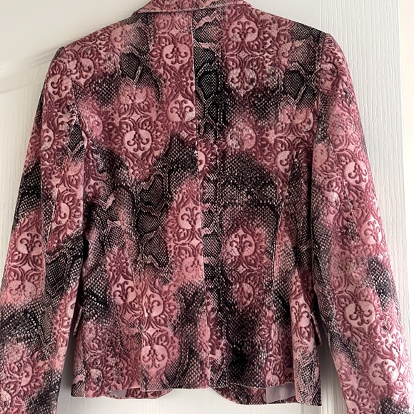Bohemian blazer jacket, size XS, colours pink and black-grey prints. Vintage - Picture 5 of 7